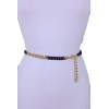 Unbranded Women Celebrity Style Belt Gold Black Metal Chain Links