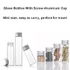 UPSTORE 12Pcs 10ml/0.34oz Empty Clear Glass Bottles With Screw Aluminum