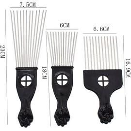 Peine de pelo afro 3 piezas Peine Para El Cabello Peine Afro Mens Peines Soporte Para El Cabello Para Hombres Peine De Metal Para El Cabello Afro...  