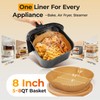 250 Pcs 8" Square Air Fryer Liners Disposable, Unbleached Parchment