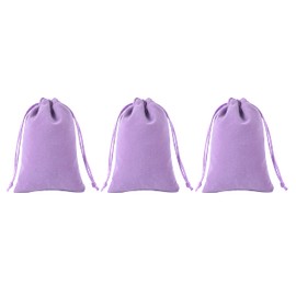 KONMAY Pack of 10 Lavender Soft Velvet Jewellery Bags with Drawstring, 15 x 20 cm Velvet Bag Wedding Party Gift Bags