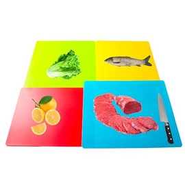 4 piezas de alfombrillas de tabla de cortar flexibles, tablas de cortar de plstico para cocinar en la cocina, hojas de tabla de cortar para carne y...