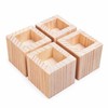 4 Pack Solid Wood Furniture Risers, Square Bed Sofa and