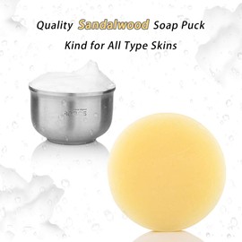 Anbbas Sandalwood Shaving Soap Puck Refill for Men Barber Traditional Wet Shave Latheing(2pcs, 7oz)