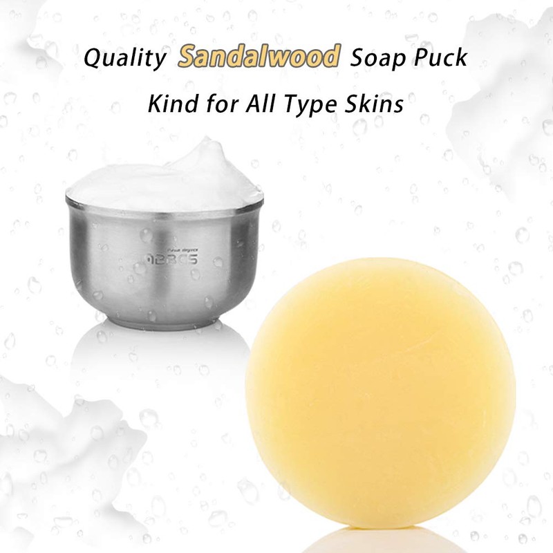 Anbbas Sandalwood Shaving Soap Puck Refill for Men Barber Traditional
