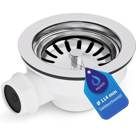 Aquade Strainer Basket Valve 114 mm – Strainer Basket Sink – Siphon Sink Set for Kitchen – Sink Drain – Model: Overflow Connection