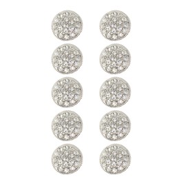 Jerler 10 Pcs Sliver Rhinestone Buttons Crystal Embellishments Sew on Clothing Buttons