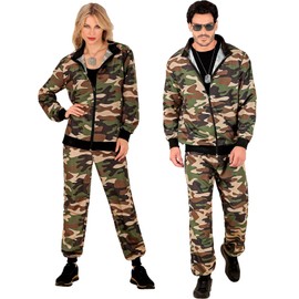 MIMIKRY Tracksuit UV Reactive Camouflage for Men and Women Costume Trainer, Green/Brown/Beige