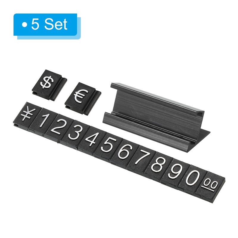 PATIKIL Price Display Cubes Adjustable Removable Number Price Stand Black