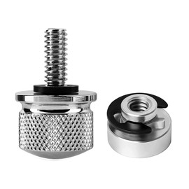 T TAKONE Harley Davidson Accessories - 1 Set Motorcycle Seat Screws Aluminium with C Clips & Thumb Screw for Secure Motorcycle Seat Attachment (Silver)