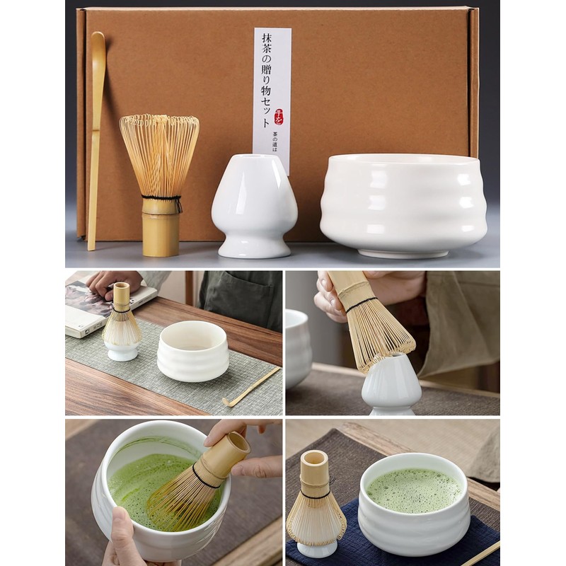 4 PCS Matcha Whisk Set, Matcha Ceremony Accessory, Traditional Tea