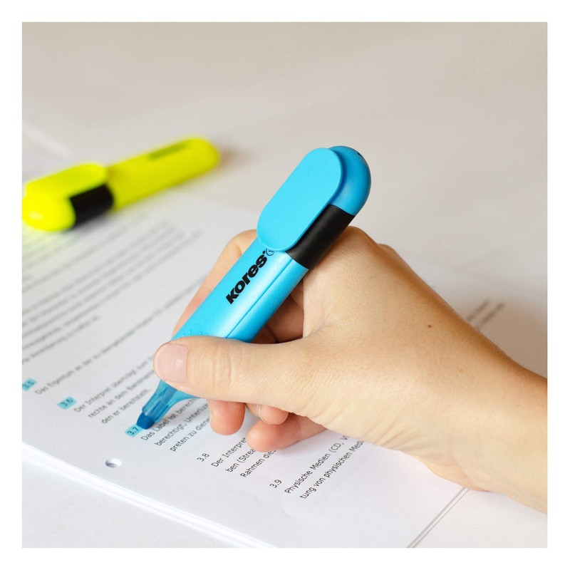 Kores - Bright Liner Plus: Blue Fluorescent Highlighter Pens, Chisel
