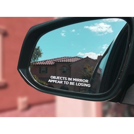 2pcs Objects in Mirror Appear to BE Losing Decals Car Rear View Mirror Stickers Decor Car Body Sticker Vinyl Car Stickers (12cm, White)