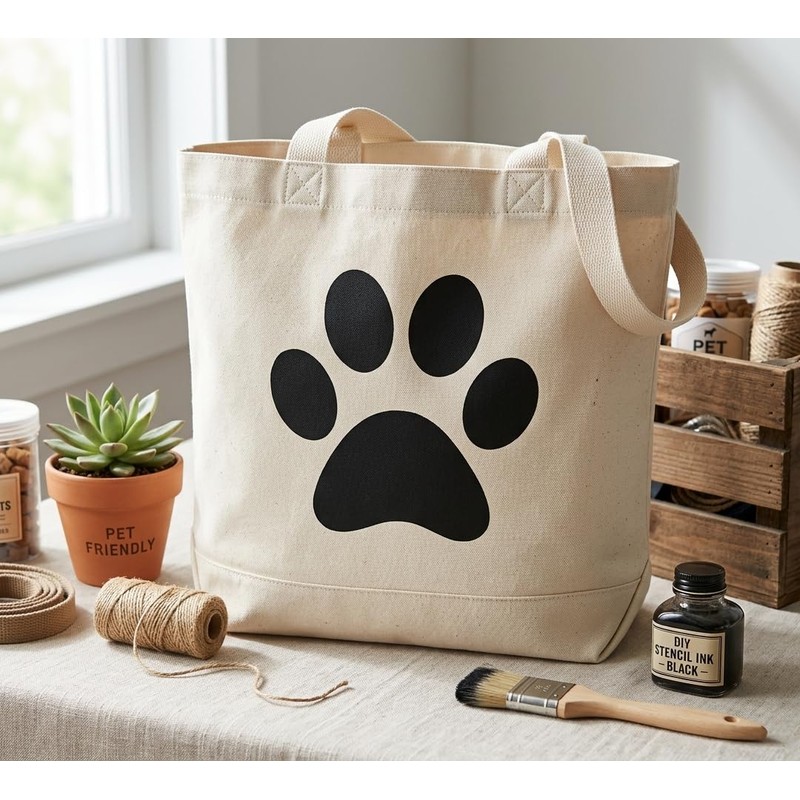 Paw Print Stencil - Dog Paw Stencil - Diffrent artwork