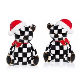 MACKENZIE-CHILDS Courtly Santa Bear Salt & Pepper Set