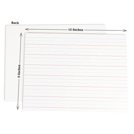 Inkdotpot Dry Erase Board for Kids/Students 9 x 12 Double Sided Ruled/Blank Dry Erase Lapboard W/ 4 Markers for Home/School (4 Piece/Set)