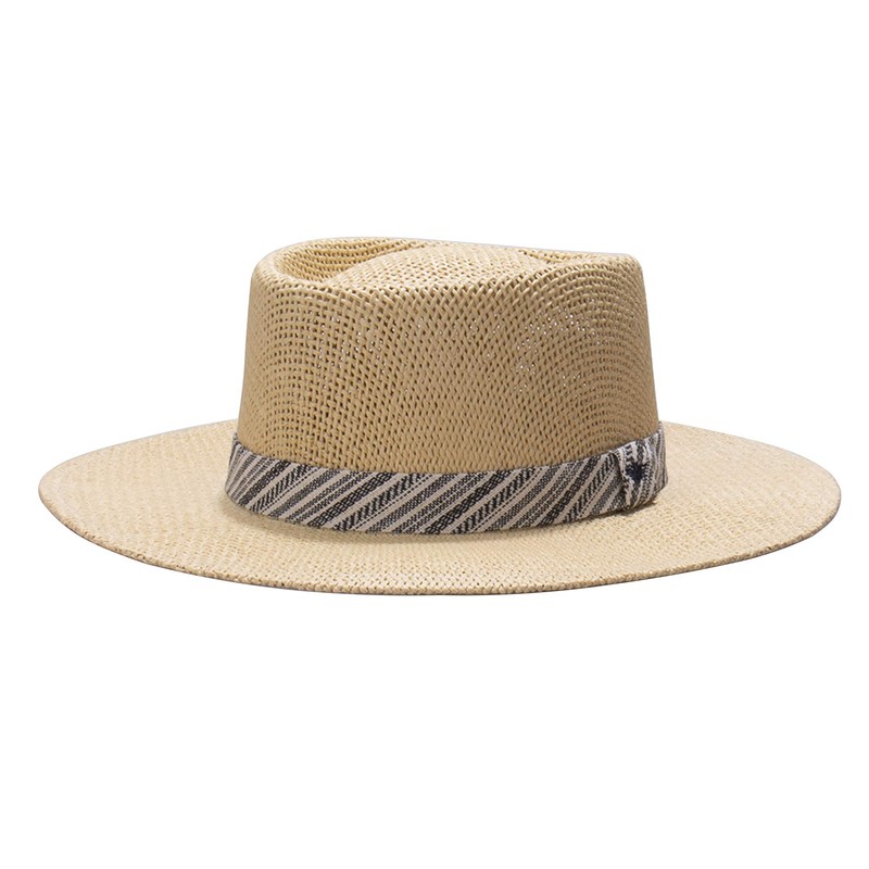 Dockers Men's Straw Fedora Hat, Navy Gambler, Large-X-Large