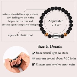 Yclekiqa Rugby Gifts For Boys Bracelet For Teenager Birthday Graduation Gift For 16-18,13-15 Cool Stuff Boy Bracelet Teenage Old Son, Grandson, Brother Birthday