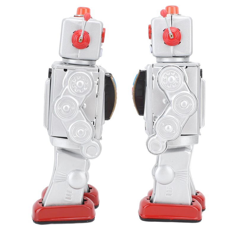 Metal Tin Robot Toy Retro Electric Rotating Figures Model Adult