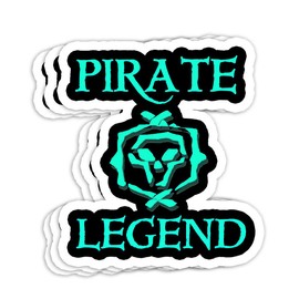 Pirate Legend sea Thief Gamer Gift Decorations - 4x3 Vinyl Stickers, Laptop Decal, Water Bottle Sticker (Set of 3)