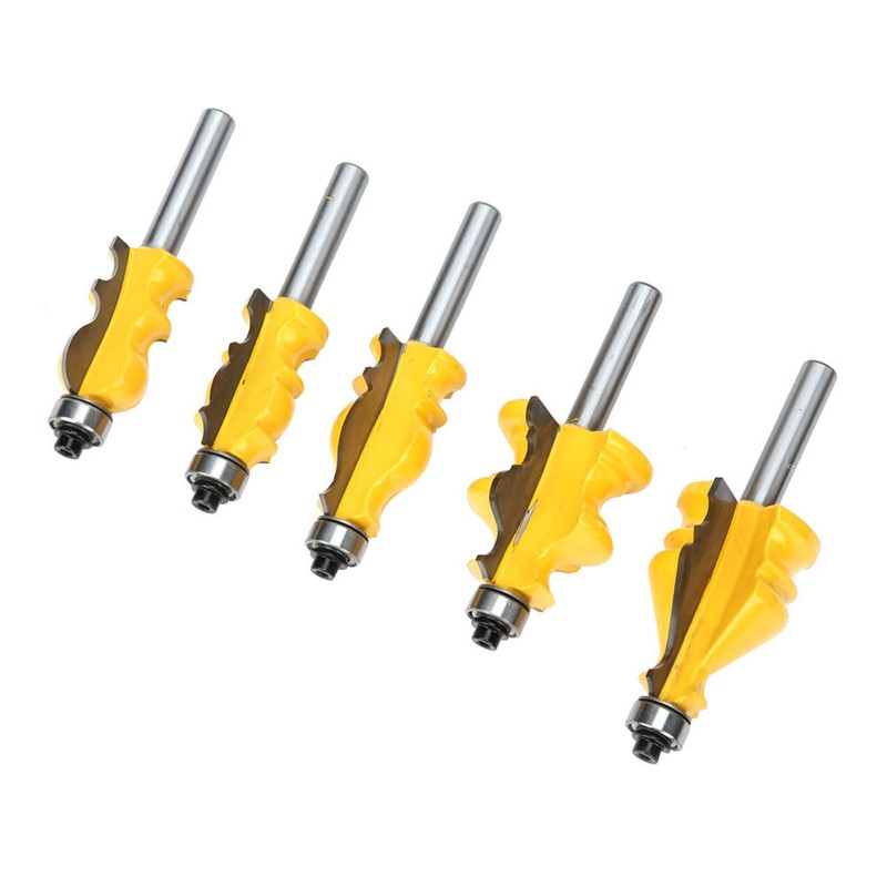 5pcs 8mm Shank Handrail Router Bit Cabinet Door Top Line