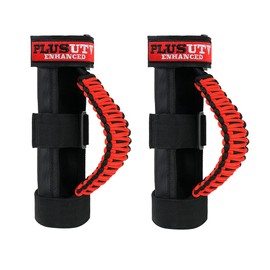 PLUSUTV - Tiradores de barra enrollable para UTV ATV Polaris Ranger RZR XP900 1000 Honda Pioneer Talon Kawasaki Wildcat Yamaha YXZ Can Am 1.75-2 pulgadas, color rojo, 2 unidades