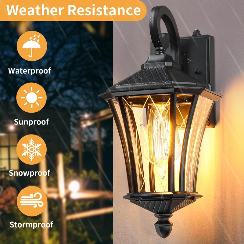 YSN 2 Pack Dusk to Dawn Outdoor Light Fixture Wall