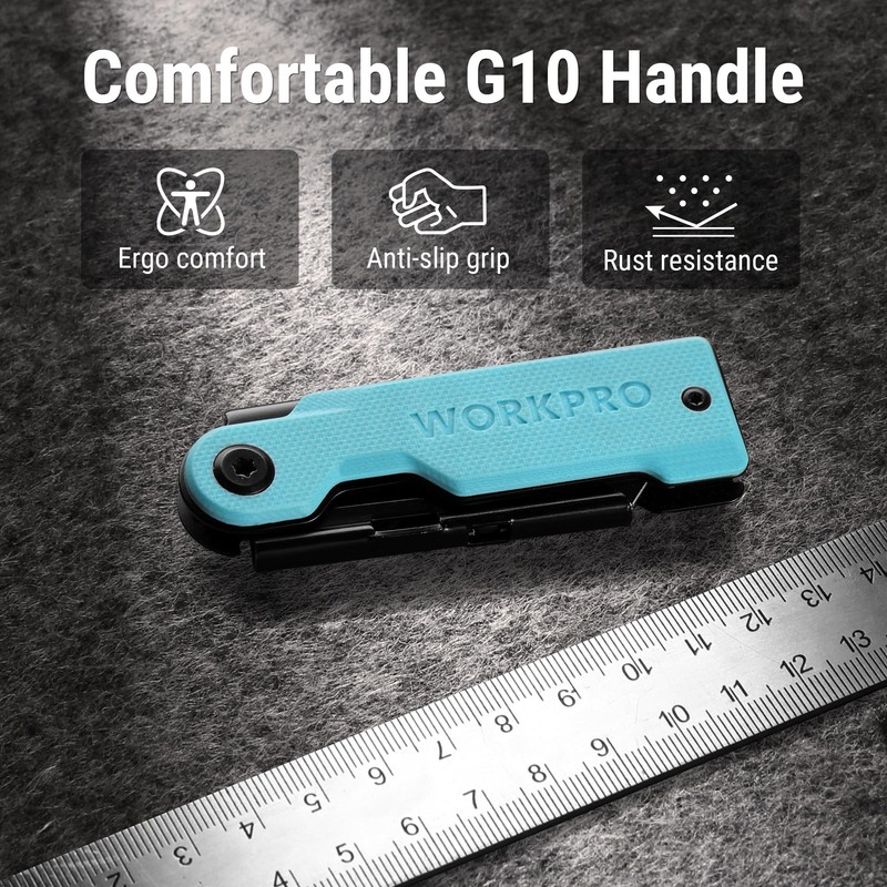 WORKPRO Folding Utility Knife with 10 Extra SK5 Blades, EDC
