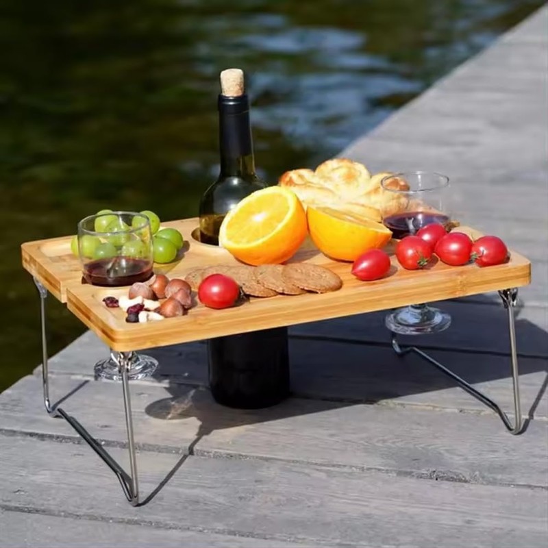 LS-LebenStil Wooden Picnic Table 38 x 28 cm Foldable Small