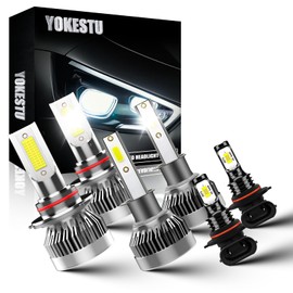 YOKESTU Fit For Subaru Forester 2006 2007 2008 High Low Beam and Fog Light Bulbs Kit, 6500K White Light, 600% Brightness, Plug n Play, Pack of 6