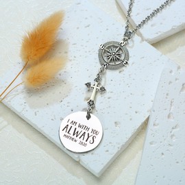 I Am with You Always Matthew 28:20 - Cross Hanger for Car Mirror, Bible Verse Car Charm