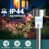 GIGALUMI Solar Lights Outdoor Waterproof, 12 Pack, Stainless Steel LED