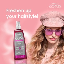 Joanna Ultra Color - Rosa Farbspülungspray für Blondes und Helles Haar - Pastell-Rosa/-Pink - Natürlicher Glanz - Beseitigt Gelbstich in Grau-Blond Blondiertem Haar - Vorübergehender Effekt - 150 ml