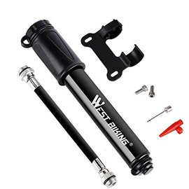 Bike Pump,Aluminum Alloy Portable Mini Bicycle Tire Pump,Super Fast Tyre Inflation Compatible with Universal Presta and Schrader Valve Frame Mounted Air Pump for Road, Ball Pump Needle/Frame Mount