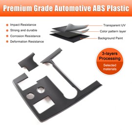 Heutamo Center Console Gear Shift Panel Cover Trim Compatible with Land Rover Range Rover Sport 2023 2024,ABS Carbon Fiber Pattern Shifter Frame Cover Car Interior Accessory