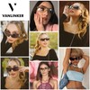 VANLINKER Wrap Around Y2K Sunglasses for Women Men Trendy Oversized