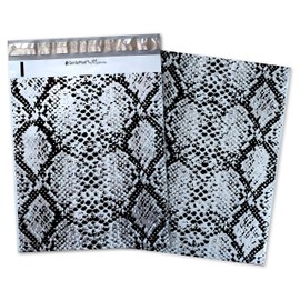 30 Pack Poly Mailers 10x13 Inch, Designer Clothing Shipping Mailing Envelope Bags, Self Sealing W/Kissy Stickers (Snakeskin)