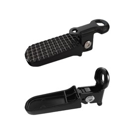 1 Pair Bike Rear Pedals, Aluminium Alloy Bike Pegs, Mini Folding Bicycle Foot Pegs, Non-Slip Rear Seat Footrest Pedals for Mountain Bike E-Bike (Black)