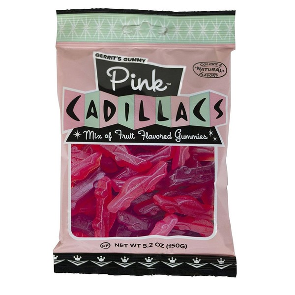 Pink Cadillacs Natural Gummy Candy(5.2 Ounce Bag) - Pack of 3 Bags