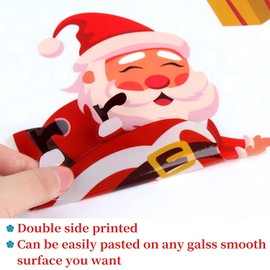 DERAYEE Christmas Window Pictures, 8 Sheets Christmas Snowflakes Window Stickers Santa Claus Snowman for Christmas Shop Window