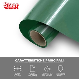 Siser EcoStretch Verde, 30cm x 0,5mt, vinile termotrasferibile termoadesivo per la personalizzazione di capi d’abbigliamento e indumenti sportivi, materiale per hobby creativi, facile da tagliare.