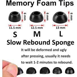 Memory Foam Ear Tips Compatible with Soundcore Liberty 4 NC Earbuds, Foam Ear Buds Noise Cancelling Ear Cap Ear Plug Eartips, LMS 3 Size 3 Pairs,Black 724