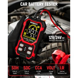 KAIWEETS Car Battery Tester, 12V/24V Automotive Battery Diagnostic Tool, 50-2000 CCA Load Capacity, Digital Battery Analyzer & Voltage Meter for Cars, Trucks, Motorcycles, SUVs, Boats & Marine Use
