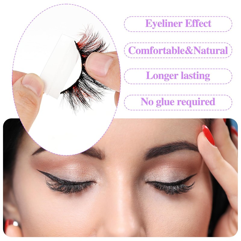40PCS Self Adhesive Eyelashes Strips Tape Waterproof Lash Buddy Glue
