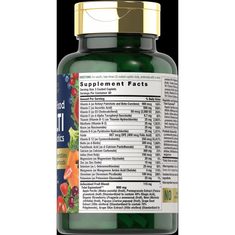 Nature's Fortune Whole Food Multivitamin with Probiotics | 120 Caplets