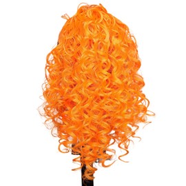 Xiaofeng Spring Curly Ponytail Hairpiece Drawstring Synthetic Ponytail Extension for Women and Girls Daily Use (Orange, 12 Inches)