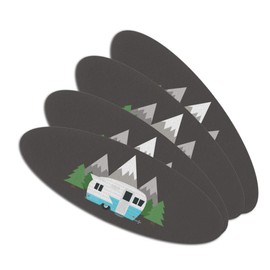 Camper in the Mountains Double-Sided Oval Nail File Emery Board Set 4 Pack