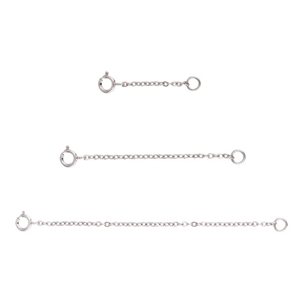 NICENEEDED Pack of 3 necklace extensions, silver chain extensions, bracelet
