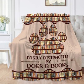 Pickles is My Life Easily Distracted by Dogs & Books Blanket Book Gift for Women Men Boys Girls, Dogs Print Blankets Throw Blanket Durable Couch Sofa for - Small 50"x40"（Throw） Kid