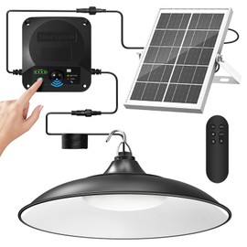 APILAB Solar Shed Light Indoor Outdoor, 2000LM Motion Sensor Pendant Light, Daytime Available Solar Indoor Lights with 4 Lighting Modes Remote Control for Barn, Patio, Gazebo, Shop, Garage